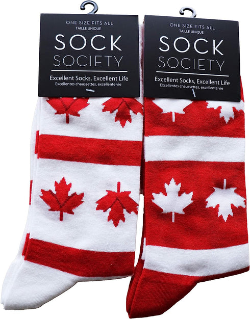 Maple Leaves Canada Unisex Men Women Fun Dress Casual Crew Funny Novelty Socks